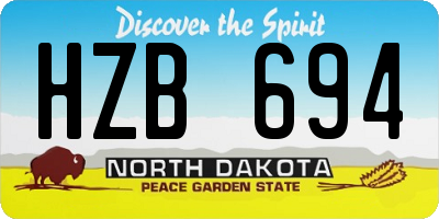 ND license plate HZB694