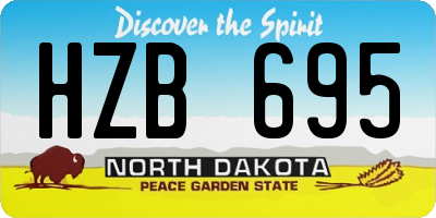 ND license plate HZB695