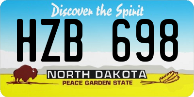 ND license plate HZB698