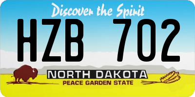 ND license plate HZB702