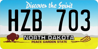 ND license plate HZB703