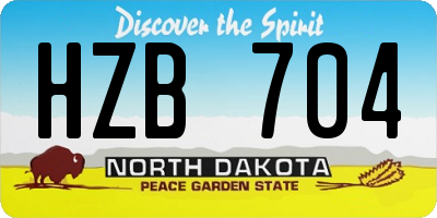 ND license plate HZB704