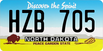 ND license plate HZB705