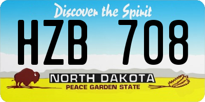 ND license plate HZB708
