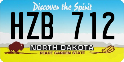 ND license plate HZB712