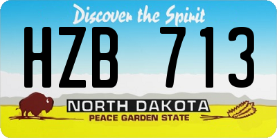 ND license plate HZB713