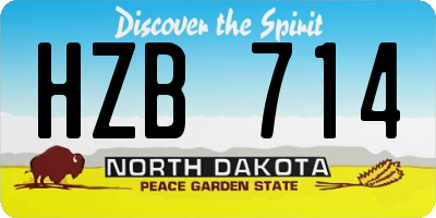 ND license plate HZB714