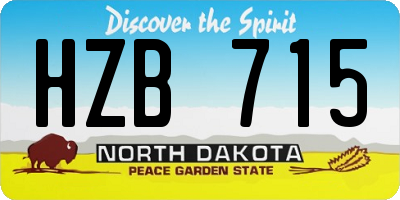 ND license plate HZB715
