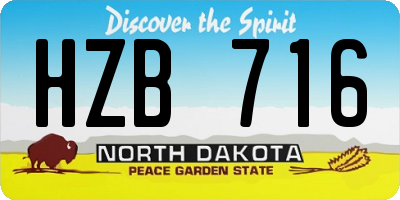 ND license plate HZB716