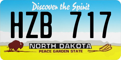ND license plate HZB717