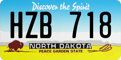 ND license plate HZB718