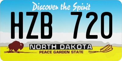 ND license plate HZB720