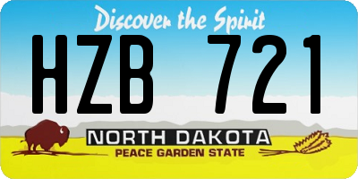 ND license plate HZB721