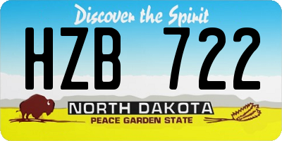 ND license plate HZB722