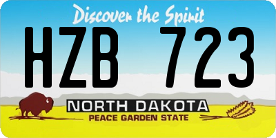 ND license plate HZB723