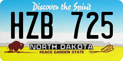 ND license plate HZB725