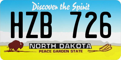 ND license plate HZB726
