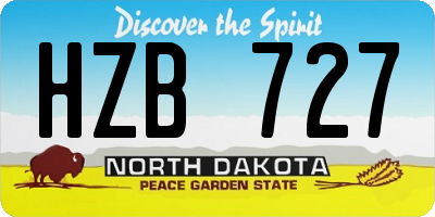 ND license plate HZB727