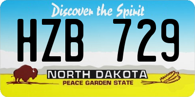 ND license plate HZB729