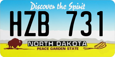 ND license plate HZB731