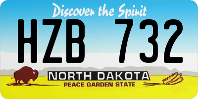 ND license plate HZB732
