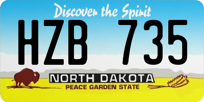 ND license plate HZB735