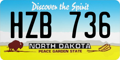 ND license plate HZB736