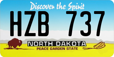 ND license plate HZB737