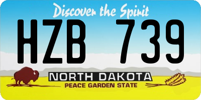 ND license plate HZB739