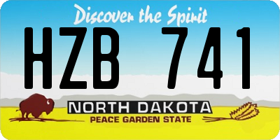 ND license plate HZB741