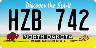 ND license plate HZB742