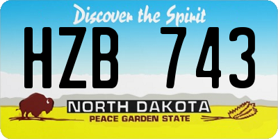 ND license plate HZB743