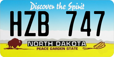 ND license plate HZB747