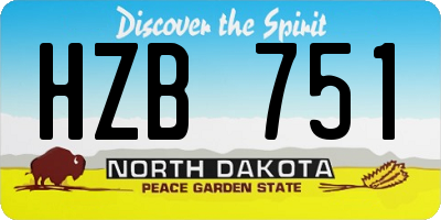 ND license plate HZB751