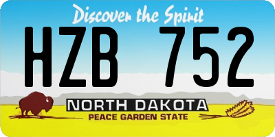 ND license plate HZB752