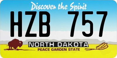 ND license plate HZB757
