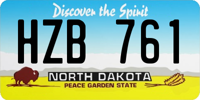 ND license plate HZB761