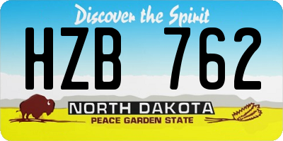 ND license plate HZB762