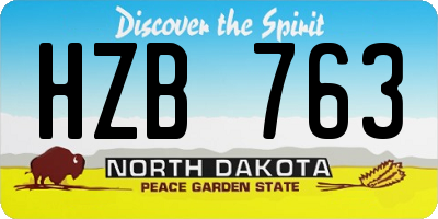 ND license plate HZB763