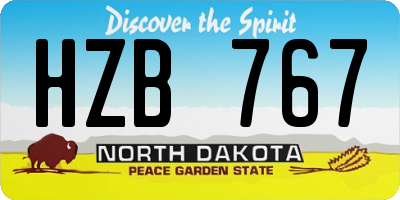 ND license plate HZB767