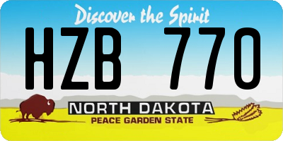 ND license plate HZB770
