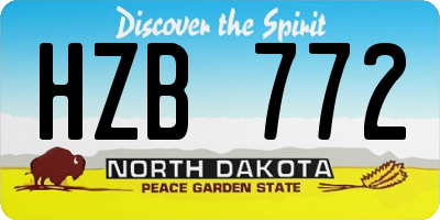 ND license plate HZB772