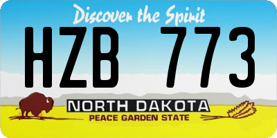 ND license plate HZB773