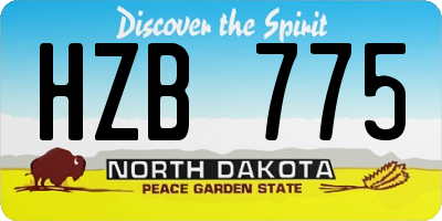 ND license plate HZB775