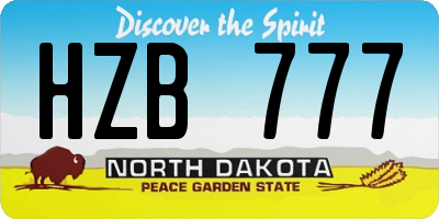 ND license plate HZB777