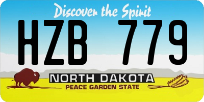 ND license plate HZB779