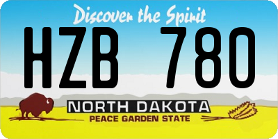 ND license plate HZB780