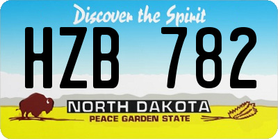 ND license plate HZB782