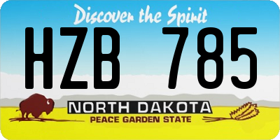ND license plate HZB785