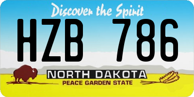 ND license plate HZB786
